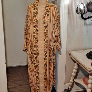 Spell Multicolor Floral Striped Robe